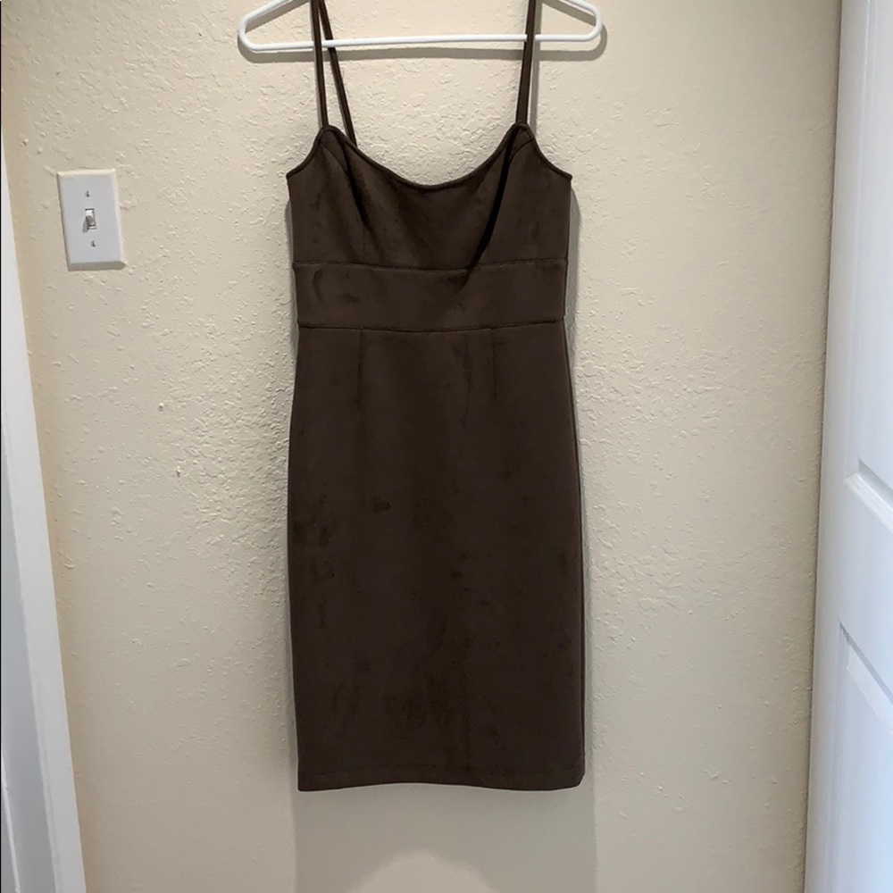 Bcbg brown suede dress